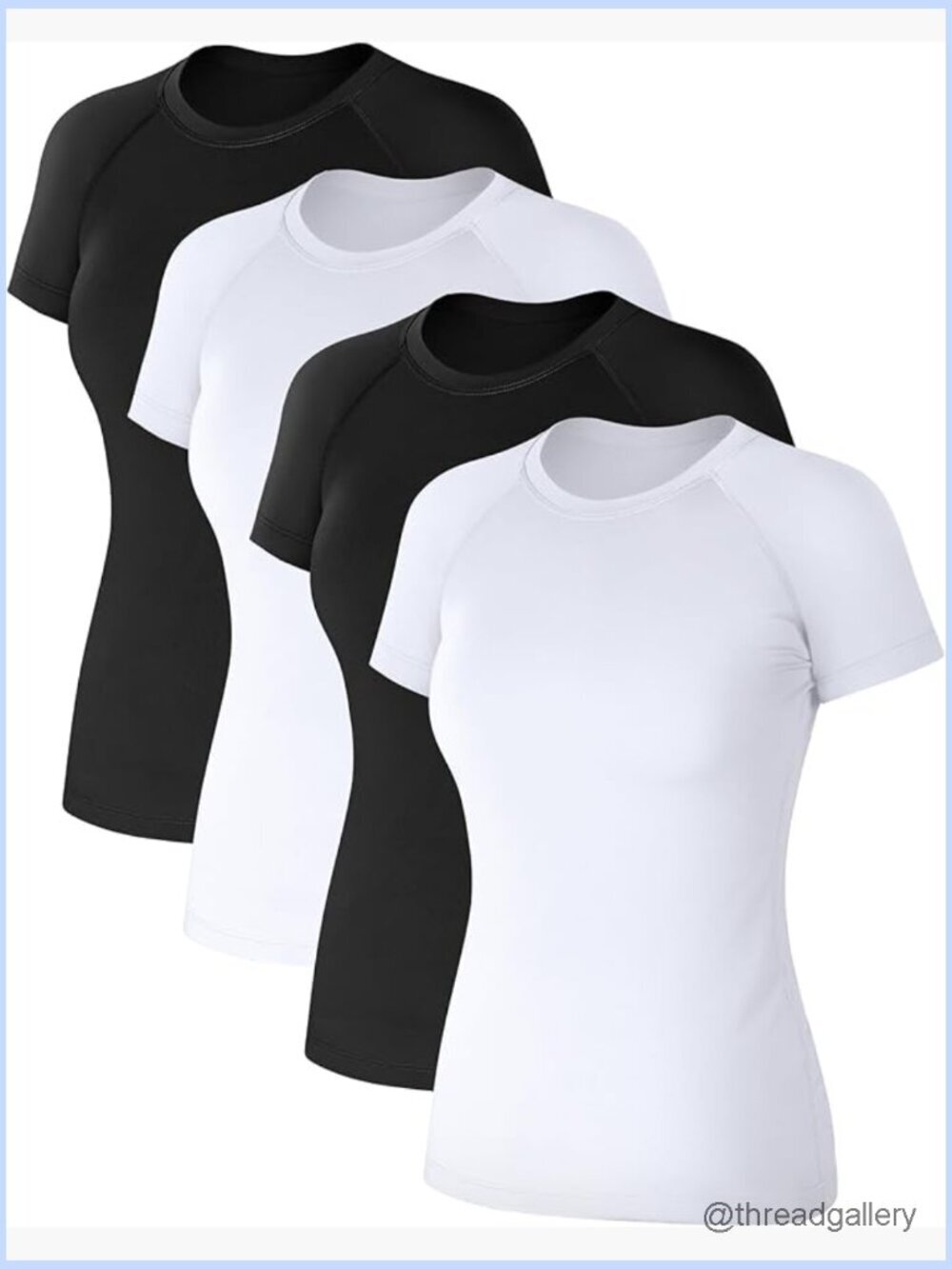 4 Pack Women's Compression Shirts Short Sleeve Workout Tops Athletic Yoga Tees